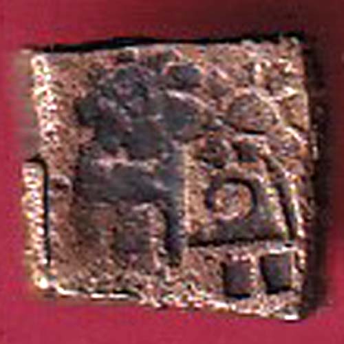 ancient cetral india copper punchmark ujjainy symbols on coin:- oo2168