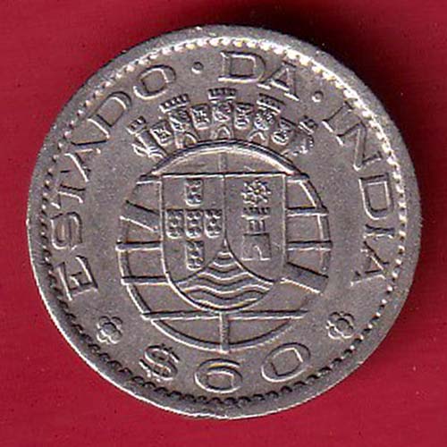 PORTUGUESE INDIA GOA 60 ESCUDO 1959 COIN :- oo4506
