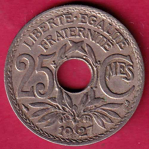 France 25 Centimes Liberty Equality Fraternity–@HUB2318