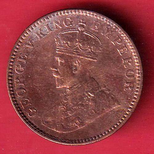 British india 1934 George v one quarter anna copper coin-oo5747