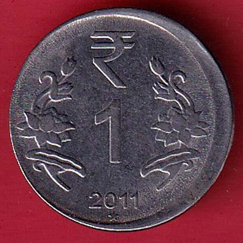 ERROR” republic india 2011 ONE rupess coin  :- OO3365