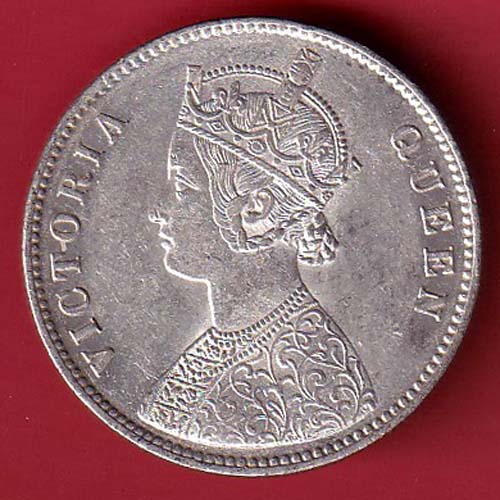BRITISH INDIA 1862 VICTORIA QUEEN ONE RUPEE BEAUTIFUL SILVER COIN–@HUB5461