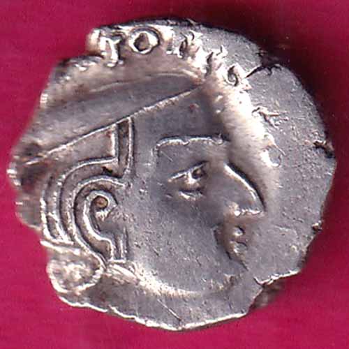 ANCIENT INDIA KSHATRAP DYNASTY KING PORTRAIT RARE SILVER COIN:- OO492