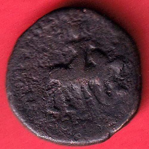 ANCIENT INDIA KUSHAN KING DYNASTY BEAUTIFUL SCARE COPPER COIN:- oo3173