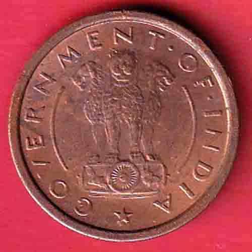 GOVERNMENT OF INDIA 1953 ONE PICE COPPER COIN :- OO3277