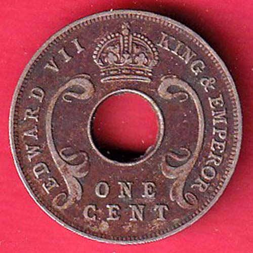 East Africa 1909 one Cents – Edward VII coin–OO5417