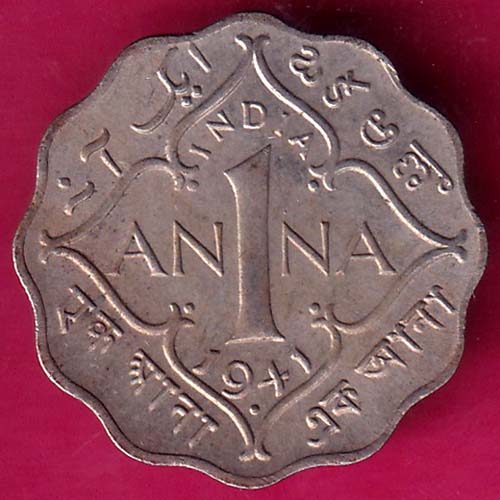 UNC british india 1941 one anna george vi coin  –@HUB4266