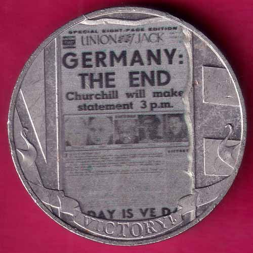 2020 VE-DAY VICTORY ELIZABETH II GIBRALTAR unc ONE CROWN VE-DAY VICTORY  –@HUB2454