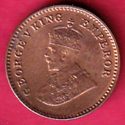 BRITISH INDIA 1933 GEORGE V 1/12 ANNA COPPER COIN  – S2870