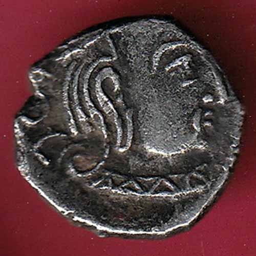 ANCIENT INDIA KSHATRAP DYNASTY KING PORTRAIT SILVER COIN - S1609