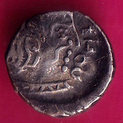 gupta dynasty scarce variety kumargupta silver drachma scarfce coin :- OO1866