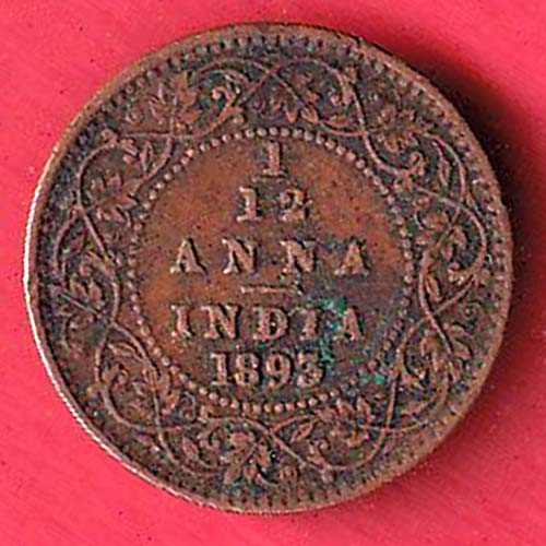 BRITISH INDIA 1893 VICTORIA EMPRESS ONE 1/12 ANNA :- OO2994