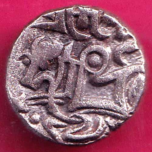DELHI SULTAN SAMANT DEVA HORSE MAN & BULL TYPE RARE BILLON COIN :- OO408
