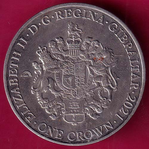 ELIZABETH II GIBRALTAR 2021 ONE CROWN- @HUB1996