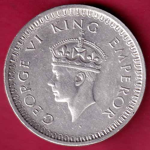 British India 1942 Bombay mint George VI One Rupee Silver Coin – S1081
