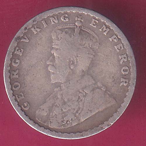 british india 1916  george v two annas coin–@HUB4075