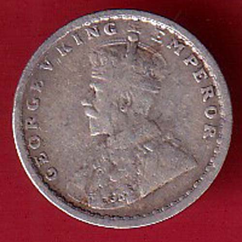 British India George v king 1912 two annas rupee beautiful silver coin  – oo5856
