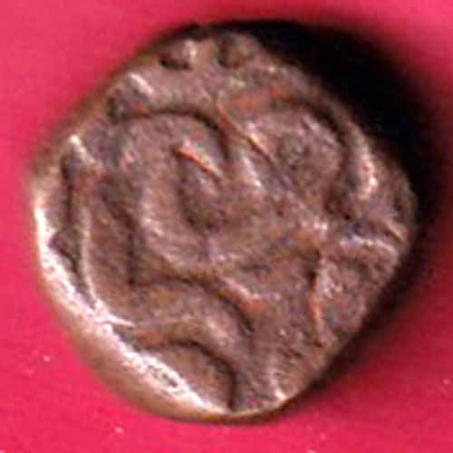 gujarat sultan muzaffar ii rare fraction copper coin–va867