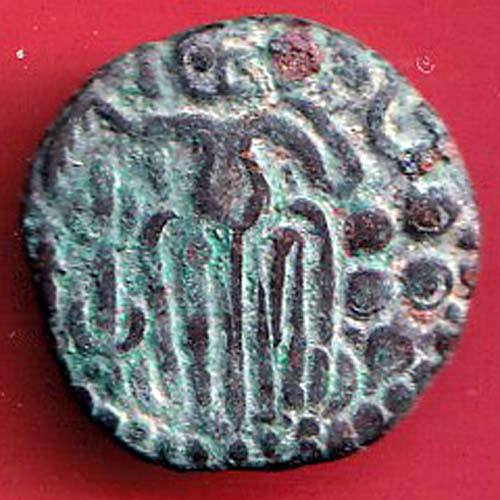 ANCIENT INDIA RAJA RAJ CHOLA CHOLA DYNASTY OCTOPUS MAN COIN–@HUB5470
