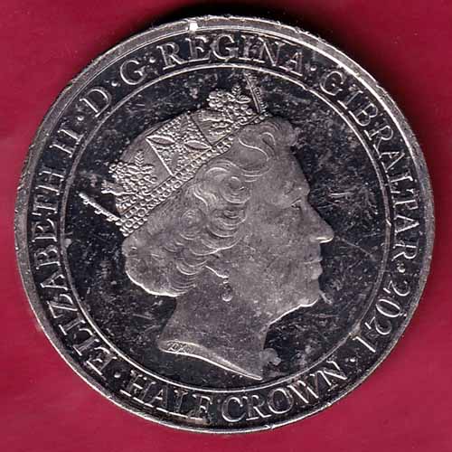 Elizabeth II D.G, Regina Gibraltar 2021 Half Crown Fight Through To Final Victory The People's War The Farewell :- S2278