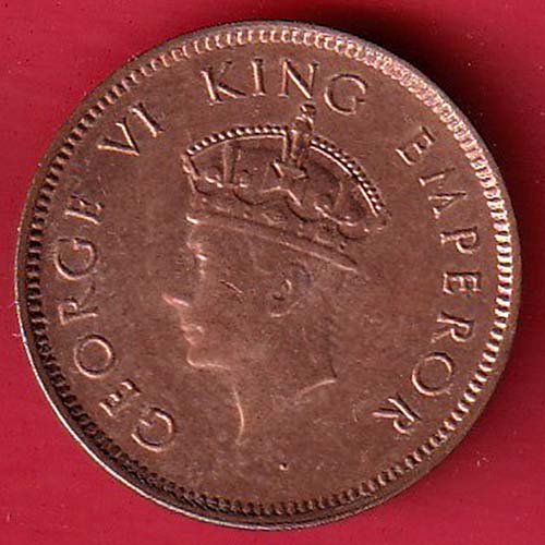 BRITISH INDIA 1939 ONE QURTER ANNA GEORGE VI COPPER :- OO3510