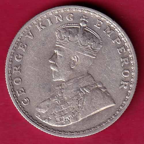 British India 1911 George v Bombay Mint One Rupee silver coin - S1332
