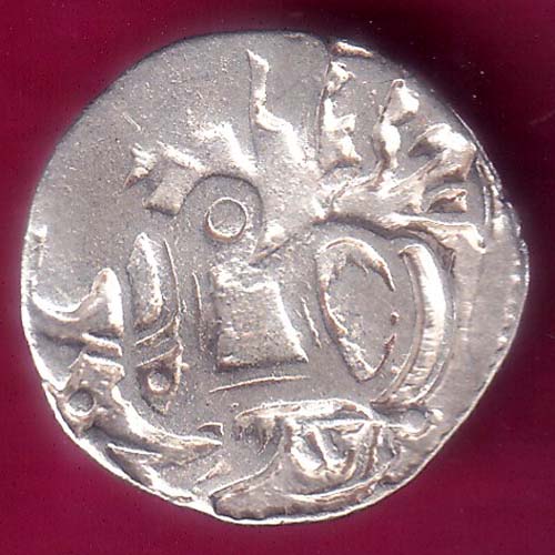Hindushahia, kabul n gandhara silver drachma horseman n bull–@HUB3457