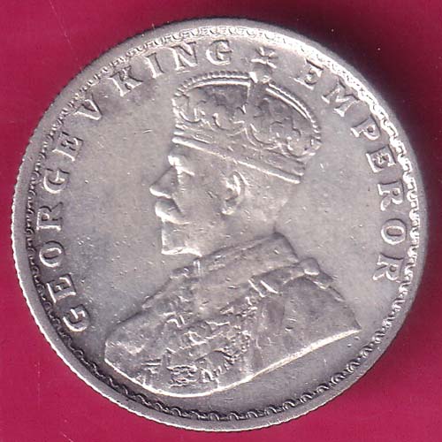British India 1918 Bombay Mint George v HALF Rupee silver coin–@HUB4109