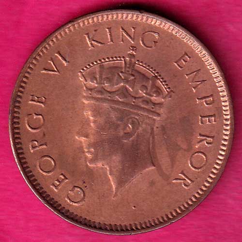 british india 1939 george vi one quarter anna rare coin-OO624