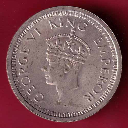 British india 1944 Bombay mint george vi one rupee silver coin -VA90