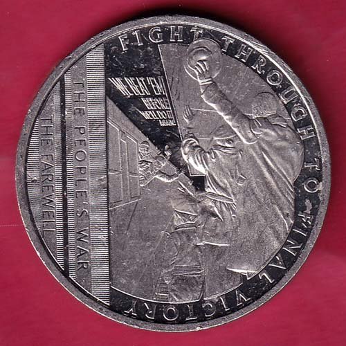 THE PEOPLES WAR THE FAREWELLFIGHT TROUGH TO FINAL VICTORY ELIZABETH II GIBRALTAR 2021 HALF CROWN–@HUB2097