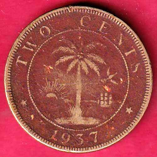 REPUBLIC OF LIBERTY 1937 TWO CENTS -VA261