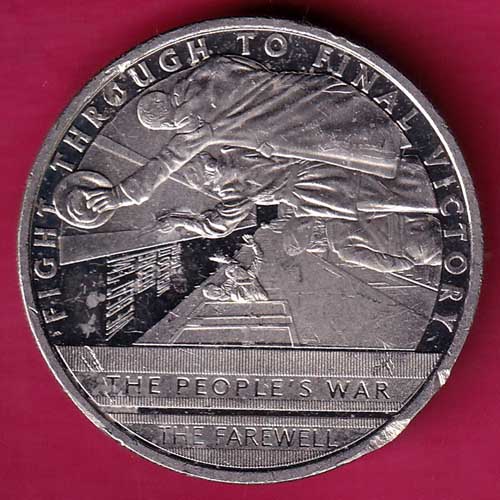 Gibraltar Elizabeth II The People's War Half Crown–@HUB1931