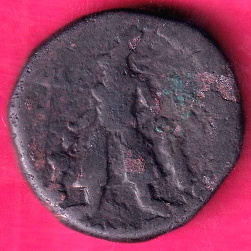 Copper Tetradracham of Vima Kadphises of Kushan Dynasty Nandi and shiva@hub5063