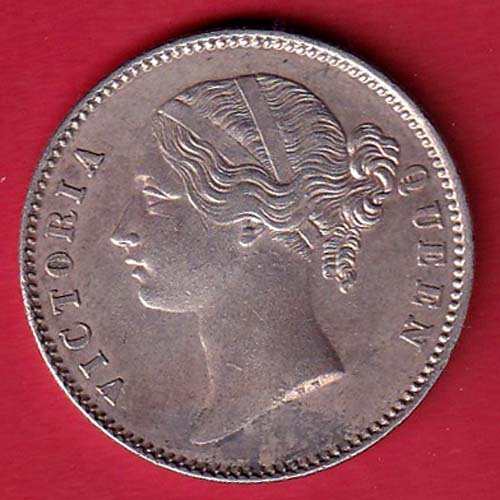 EAST INDIA COMPANY 1840 DIVIDED LEGENDVICTORIA QUEEN ONE RUPEE SILVER COIN-oo5509
