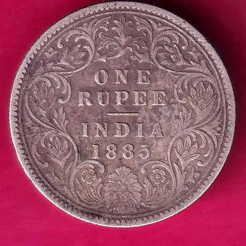BRITISH INDIA 1885 VICTORIA QUEEN ONE RUPEE BEAUTIFUL SILVER COIN –@HUB3541