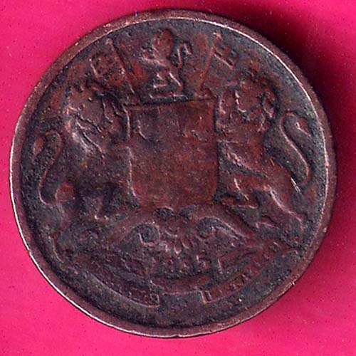 east india company 1835 1/12 anna copper coin:–VA983