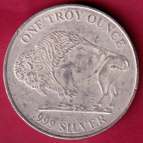 SILVER ROUND TOKEN : Buffalo LIBERTY ONE TROY OUNCE 999 SILVER– OO2273