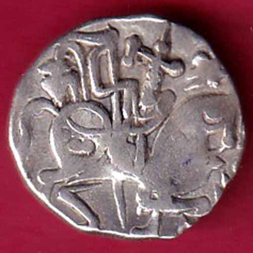 Hindushahia, kabul n gandhara silver drachma horseman n bull :- S2801