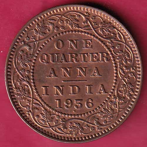 British India 1936 George V One Quarter Anna–@HUB2272