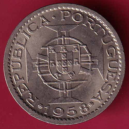 PORTUGUESE INDIA GOA 60 CENTAVOS 1958 COIN – S1095
