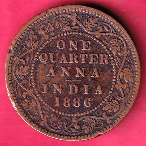 Victoria Empress 1886 One Quarter Anna :- S2562