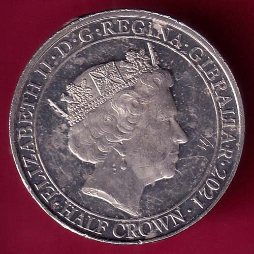 Gibraltar 2021 Elizabeth II D.G.REGINA HALF CROWN RARE COIN-OO598