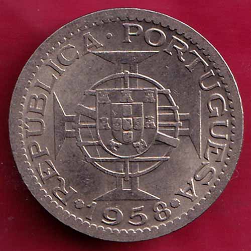 PORTUGUESE INDIA GOA 60 CENTAVOS 1958 COIN –@HUB2391