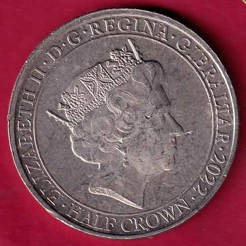 ELIZABETH II DEI-GRA REGINA. GIBRALTAR 2021 half crown The Right To Live In Peace  :- S2582