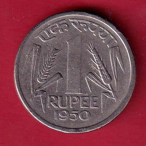 Government of India 1950 one rupee coin-oo5486