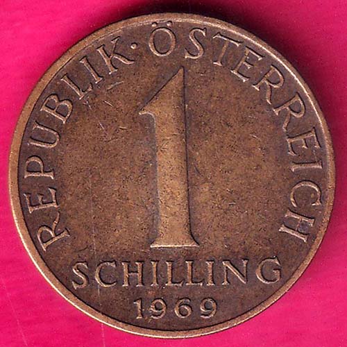 REPUBLIK ÖSTERREICH 1 SCHILLING 1969–@HUB3413