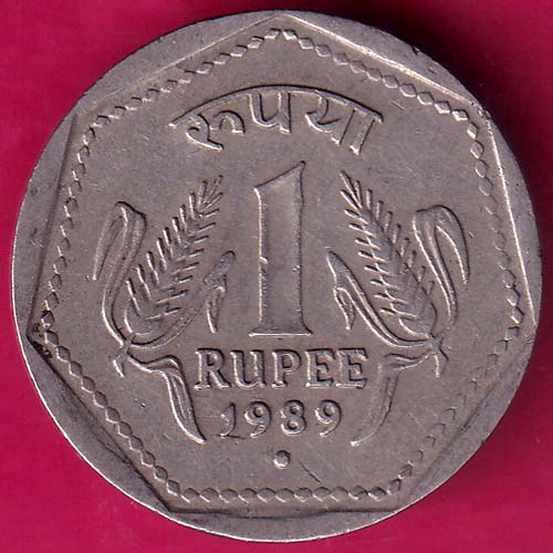 REPUBLIC INDIA 1989 1 RUPEE COIN –@HUB5120