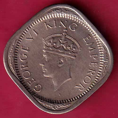 british india 1941 george vi two annas coin :- S2522