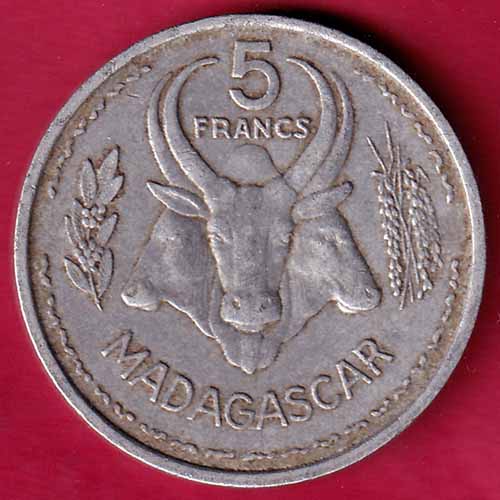 Republique Francaise 1953 Madacascar 5 Francs :- S2418